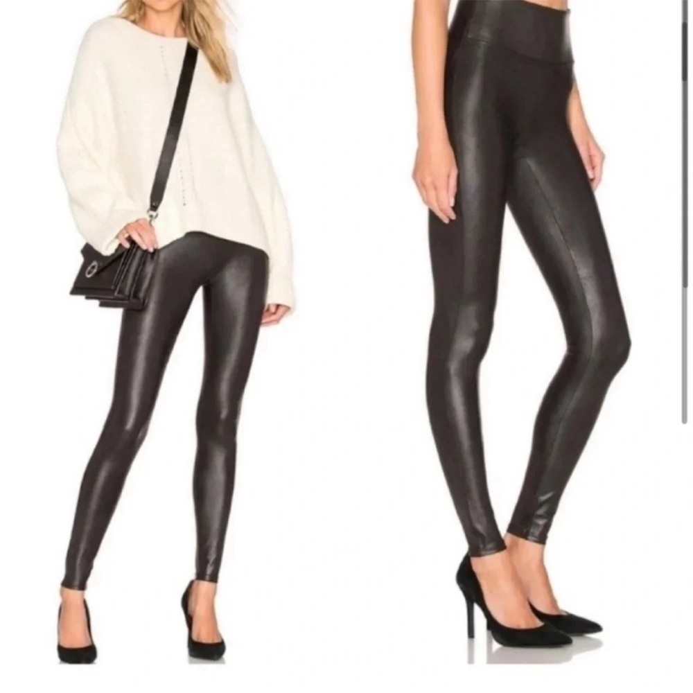 NWOT Spanx Black Faux Leather Leggings in size Large-Multiple Available!